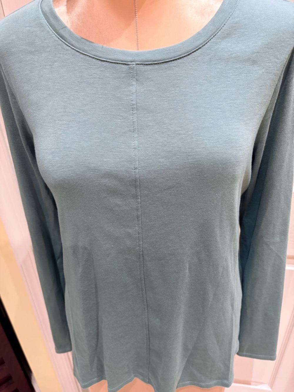 J. Jill Long-Sleeve Crewneck Top in Dusty Teal - Picture 5 of 9
